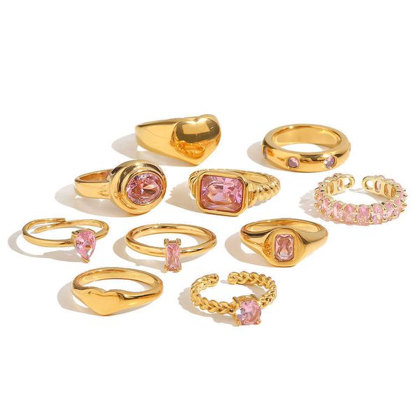 band rings youthway pink cubic zirconia stainless steel gold color ring for women waterproof minimalist statement charm jewelry aa230412, Silver
band rings youthway pink cubic zirconia stainless steel gold color ring for women waterproof minimalist statement charm jewelry aa230412, Silver