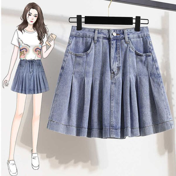 new 2023 summer shorts slim denim wash water high waist umbrella large fat mma line pleated skirt, Black
new 2023 summer shorts slim denim wash water high waist umbrella large fat mma line pleated skirt, Black