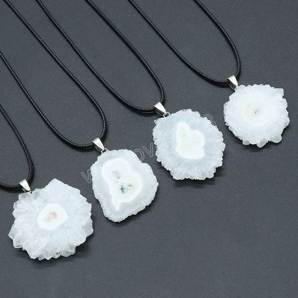 natural stone pendant necklace sun flower shape white reiki crystals charms long rope necklaces for women jewelry crafts, Silver
natural stone pendant necklace sun flower shape white reiki crystals charms long rope necklaces for women jewelry crafts, Silver