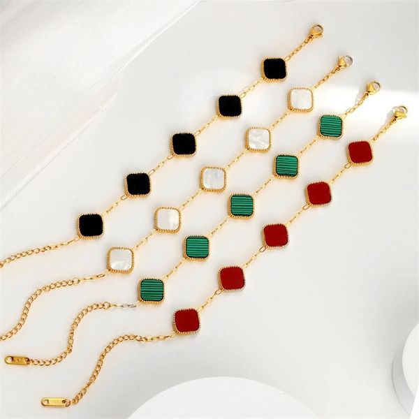 rose gold chains four-leaf clover bracelet female white fritillaria red agate light luxury multiflower bracelet new bracelet high-grade fash, Black
rose gold chains four-leaf clover bracelet female white fritillaria red agate light luxury multiflower bracelet new bracelet high-grade fash, Black