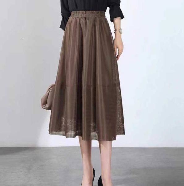 end mesh high half-length women's new spring/summer pleated slim a-line large medium length yarn skirt, Black
end mesh high half-length women's new spring/summer pleated slim a-line large medium length yarn skirt, Black