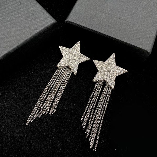 star earrings luxury womens diamond stud earrings european american nightclub trendy chain earring temperament jewelry, Golden;silver
star earrings luxury womens diamond stud earrings european american nightclub trendy chain earring temperament jewelry, Golden;silver