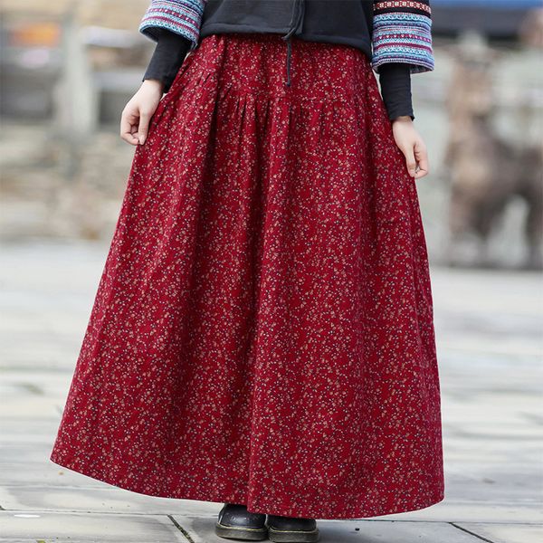 skirts johnnature women's loose leather cotton linen elastic waist printing flower fashion clothing autumn/winter comfortable leather 2, Black
skirts johnnature women's loose leather cotton linen elastic waist printing flower fashion clothing autumn/winter comfortable leather 2, Black