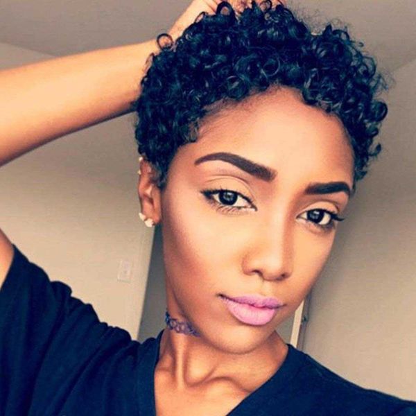 hair wigs afro curly short 100% human wig with bangs pixie cut african fluffy for women 1b blond red wine color 230412, Black
hair wigs afro curly short 100% human wig with bangs pixie cut african fluffy for women 1b blond red wine color 230412, Black