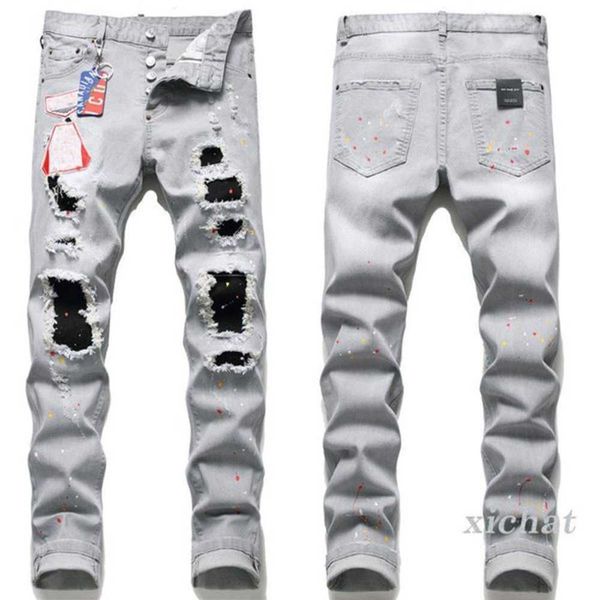 men's jeans men slim fit ripped badge hole destroyed skinny straight leg washed frayed motocycle denim pants hip hop stretch biker dist, Blue
men's jeans men slim fit ripped badge hole destroyed skinny straight leg washed frayed motocycle denim pants hip hop stretch biker dist, Blue