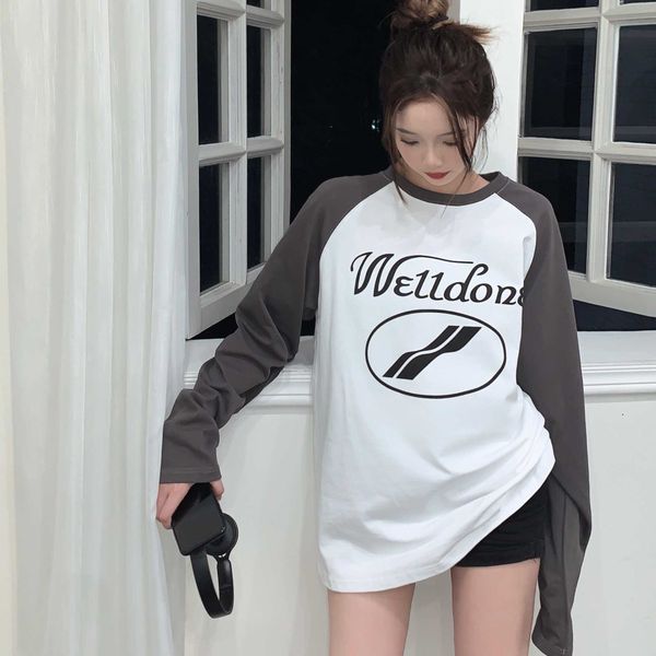 high edition we11 letter panel contrast raglan long sleeve t-shirt welldone, White
high edition we11 letter panel contrast raglan long sleeve t-shirt welldone, White