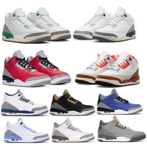 shoes jumpmans 3 mens sneakers og white cement reimagined lucky green mars stone black gold cardinal chaussures trainers size us 7-13
shoes jumpmans 3 mens sneakers og white cement reimagined lucky green mars stone black gold cardinal chaussures trainers size us 7-13