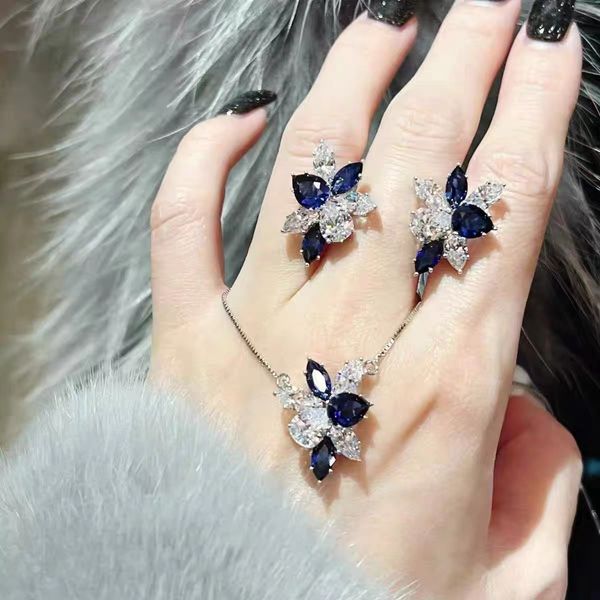 charm flower earring sapphire white gold filled jewelry engagement wedding earrings for women bridal birthday gift, Silver
charm flower earring sapphire white gold filled jewelry engagement wedding earrings for women bridal birthday gift, Silver