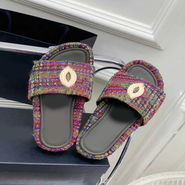 lambskin sole tweed logo slippers for women girls chanl thick bottom sandals dad mules leather platform slides paris slip on espadrille flip, Black
lambskin sole tweed logo slippers for women girls chanl thick bottom sandals dad mules leather platform slides paris slip on espadrille flip, Black