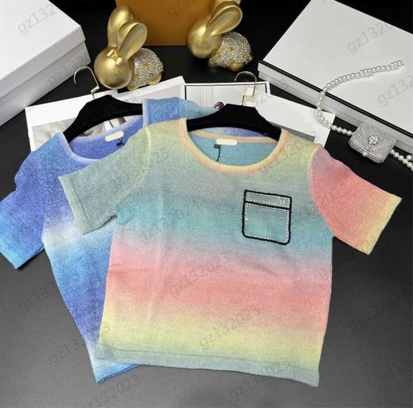fashion t-shirts drill letters decorated pocket rainbow gradient short sleeve tee hollowed out design luxury designer casual joker knitted, White
fashion t-shirts drill letters decorated pocket rainbow gradient short sleeve tee hollowed out design luxury designer casual joker knitted, White