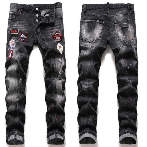 men's jeans men slim fit ripped badge hole destroyed skinny straight leg washed frayed motocycle denim pants hip hop stretch biker dist, Blue
men's jeans men slim fit ripped badge hole destroyed skinny straight leg washed frayed motocycle denim pants hip hop stretch biker dist, Blue