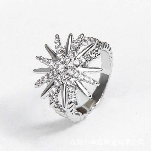 

Classic Designer DY Ring Jewelry Luxury Fashion jewelry Sunflower Full of Imitation Diamond Stars Simple Style Accessories Ring for Women DY Jewelry Christmas gift