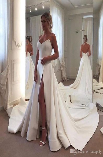 simple elegant vestido de novia a line wedding dresses strapless high side split wedding dress bridal gowns bodice formal go1927423, White
simple elegant vestido de novia a line wedding dresses strapless high side split wedding dress bridal gowns bodice formal go1927423, White