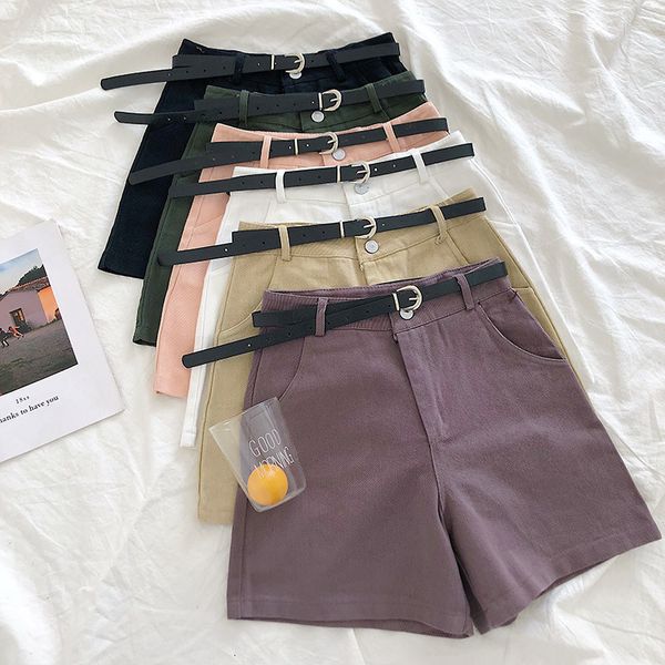 women's shorts spring women summer solid high waist sashes female casual pockets straight student se514 230411, White;black
women's shorts spring women summer solid high waist sashes female casual pockets straight student se514 230411, White;black
