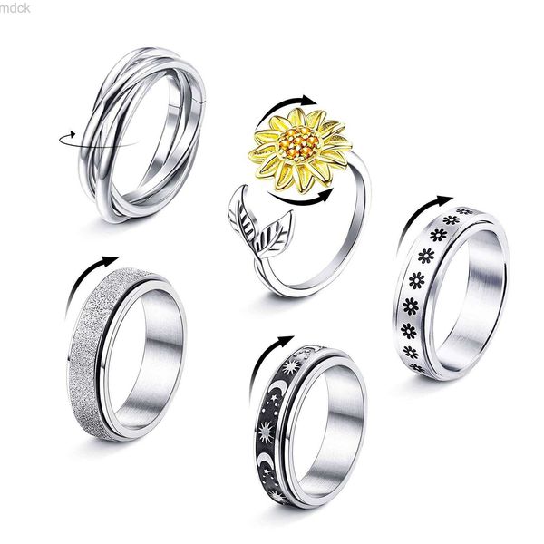band rings band rings fidget ring anxiety for women girls spinner and adjustable relief set sunflower moon star relieving adts drop delivery, Silver
band rings band rings fidget ring anxiety for women girls spinner and adjustable relief set sunflower moon star relieving adts drop delivery, Silver