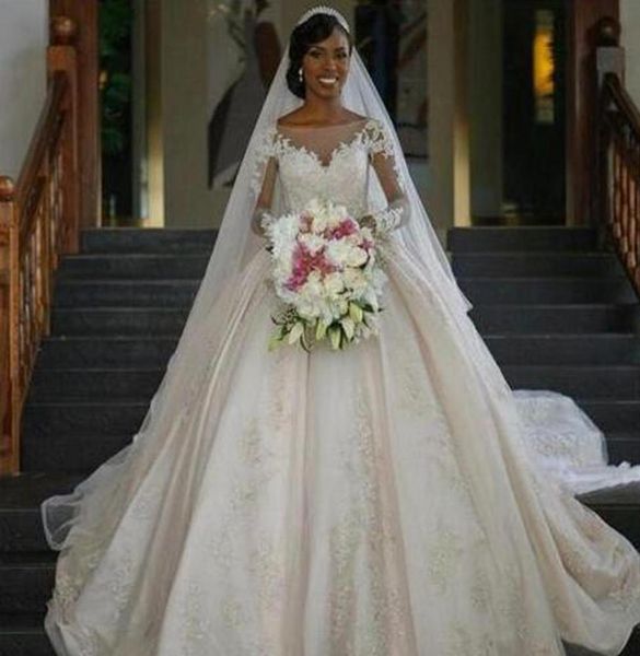 cathedral wedding dress gorgeous african ball gown wedding dresses sheer bateau neck illusion long sleeves lace appliques puffy br8065502, White
cathedral wedding dress gorgeous african ball gown wedding dresses sheer bateau neck illusion long sleeves lace appliques puffy br8065502, White
