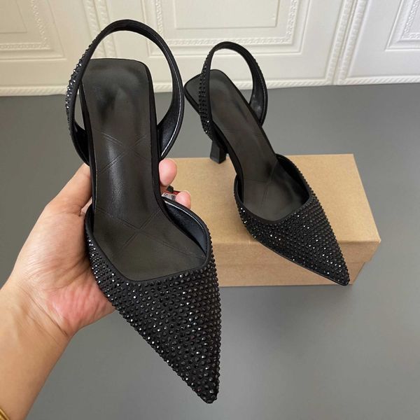 nxy sandals luxury high heels women black rhinestone pumps woman shimmery slingback heeled ladies pointed toe party 230406
nxy sandals luxury high heels women black rhinestone pumps woman shimmery slingback heeled ladies pointed toe party 230406