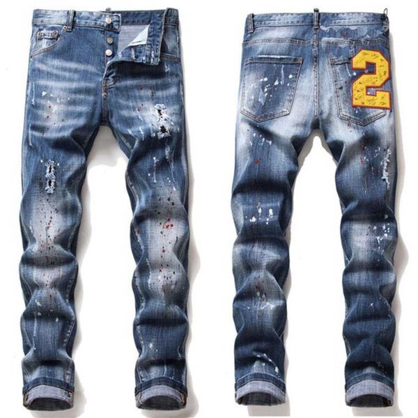 men's jeans men slim fit big size paint hole style destroyed skinny straight leg washed luxury casual regular denim pants trousers w5n0, Blue
men's jeans men slim fit big size paint hole style destroyed skinny straight leg washed luxury casual regular denim pants trousers w5n0, Blue