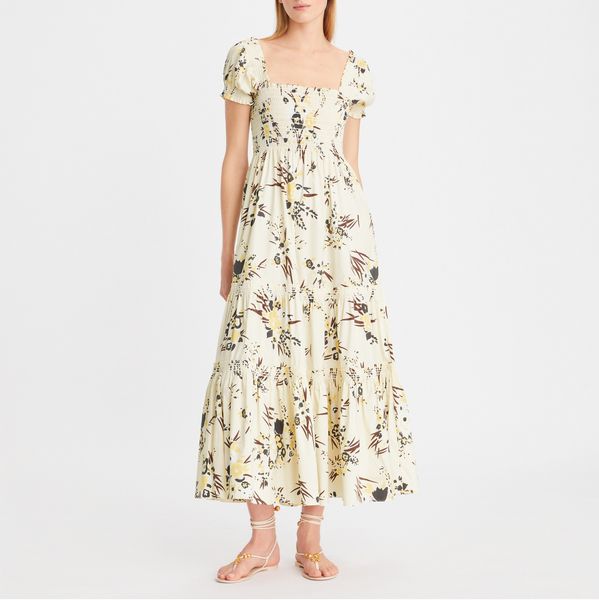 ladies dress fashion band spring and summer floral printed puff sleeve long dress, Black;gray
ladies dress fashion band spring and summer floral printed puff sleeve long dress, Black;gray