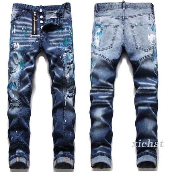 men's jeans men slim fit ripped badge hole destroyed skinny straight leg washed frayed motocycle denim pants hip hop stretch biker dist, Blue
men's jeans men slim fit ripped badge hole destroyed skinny straight leg washed frayed motocycle denim pants hip hop stretch biker dist, Blue