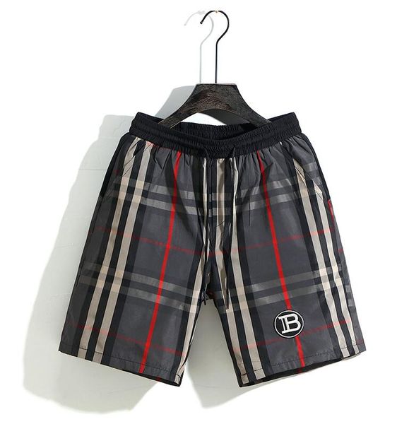 qa303 designer men's shorts summer quick drying plaid print elastic waist beach shorts, White;black
qa303 designer men's shorts summer quick drying plaid print elastic waist beach shorts, White;black