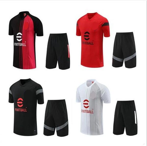 Image of Ac S Kids Short Sleeve 22 23 24 Football Tracksuit Training Suit Men Soccer Chandal Futbol Inters Chandal Jogging Survetement Jerseys