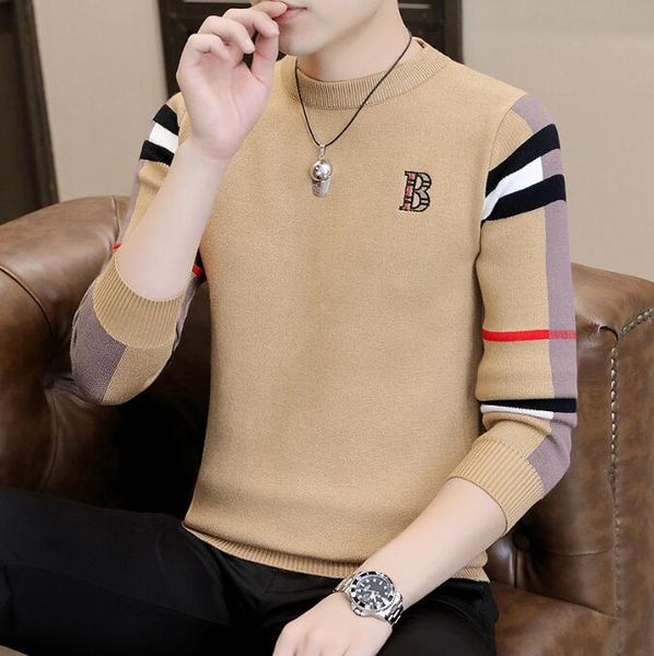khg74 mens sweater thin designer pullover spring plaid sleeve sweater men knitwear men's clothing, White;black
khg74 mens sweater thin designer pullover spring plaid sleeve sweater men knitwear men's clothing, White;black