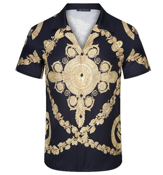bml622 classical men's casual shirts short sleeve palace print man designer shirt women, White;black
bml622 classical men's casual shirts short sleeve palace print man designer shirt women, White;black