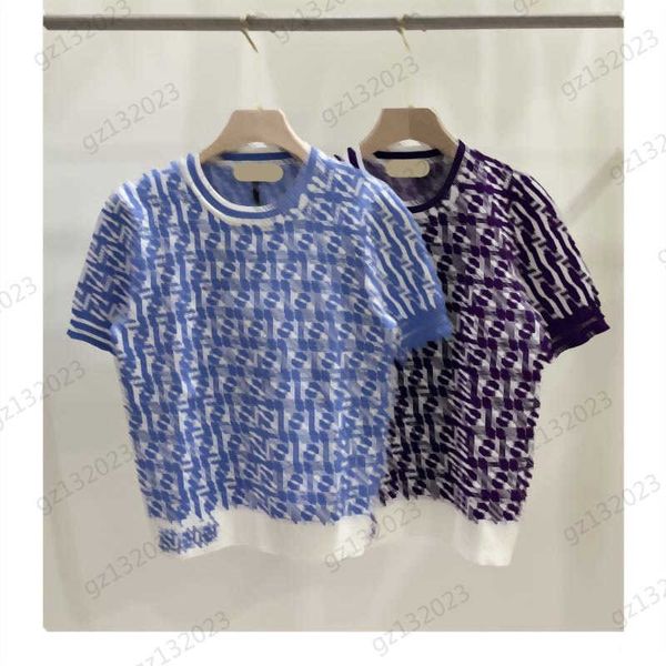 short sleeve t-shirts double f jacquard design classic crew neck pullover tee striped trim threaded cuff short sleeve casual brand knitted, White
short sleeve t-shirts double f jacquard design classic crew neck pullover tee striped trim threaded cuff short sleeve casual brand knitted, White