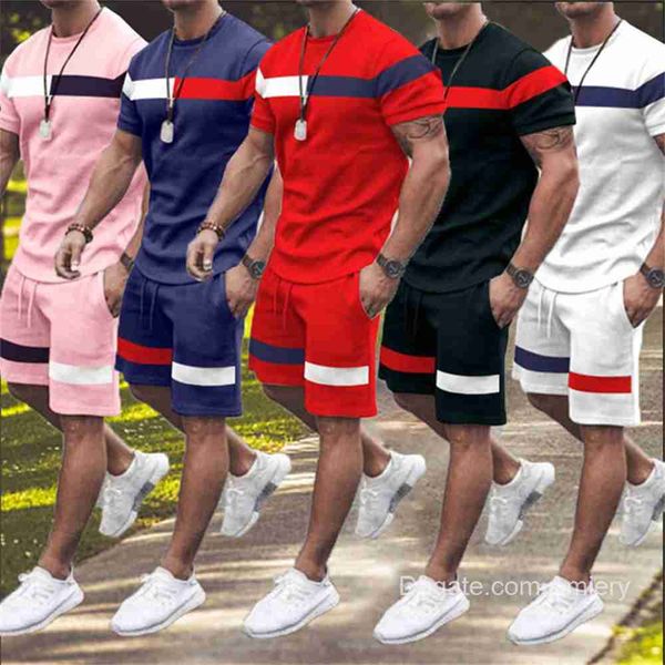 wholesale 2023 men's summer clothes new design tracksuits short sleeve sports casual set patchwork strip crewneck fitness men's su, Gray
wholesale 2023 men's summer clothes new design tracksuits short sleeve sports casual set patchwork strip crewneck fitness men's su, Gray