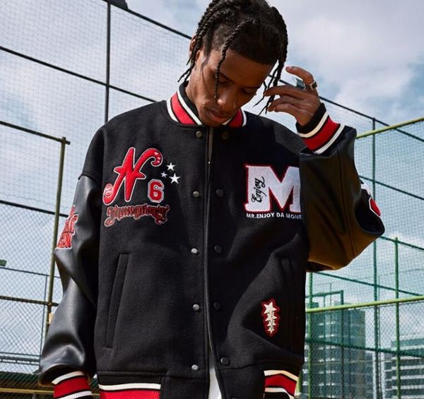 am669 preppy style medm 53 embroidery baseball jackets leather sleeve men designer jacket spring mens coats, Black;brown
am669 preppy style medm 53 embroidery baseball jackets leather sleeve men designer jacket spring mens coats, Black;brown