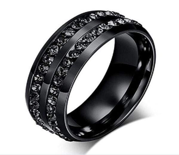 2018 new fashion men039s ring black crystal ring titanium steel fulldrill double row circle diamond wedding ring9253890, Silver
2018 new fashion men039s ring black crystal ring titanium steel fulldrill double row circle diamond wedding ring9253890, Silver