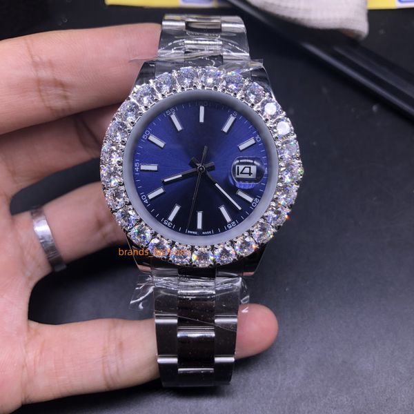 men's silver stainless steel boutique watch blue large dial prong set diamond bezel diamond fashion selling watches automatic, Slivery;brown
men's silver stainless steel boutique watch blue large dial prong set diamond bezel diamond fashion selling watches automatic, Slivery;brown