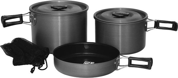 trailblazer black ice 5 pc hard anodized camping cookware outdoor cook set with storage bag
trailblazer black ice 5 pc hard anodized camping cookware outdoor cook set with storage bag