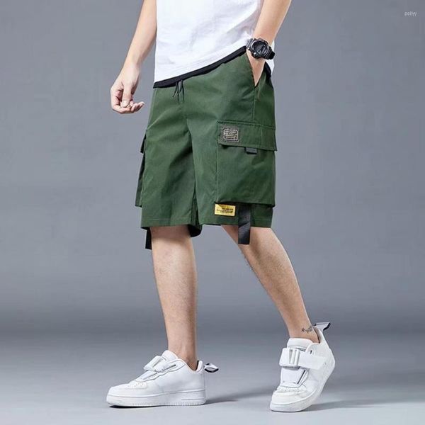 men's shorts men cargo solid color elastic waist summer multiple pockets loose casual comfortable male, White;black
men's shorts men cargo solid color elastic waist summer multiple pockets loose casual comfortable male, White;black