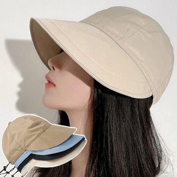 berets spring summer wide brim sun hat drawstring adjustable caps for men women foldable beach hats quick-drying visors fisherman cap, Blue;gray
berets spring summer wide brim sun hat drawstring adjustable caps for men women foldable beach hats quick-drying visors fisherman cap, Blue;gray