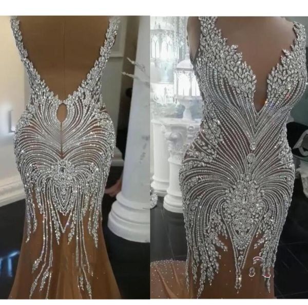 luxurious crystal beaded mermaid prom gown sleeveless vneck champagne tulle lining formal evening dresses backless sweep tra5101041, Black;red
luxurious crystal beaded mermaid prom gown sleeveless vneck champagne tulle lining formal evening dresses backless sweep tra5101041, Black;red