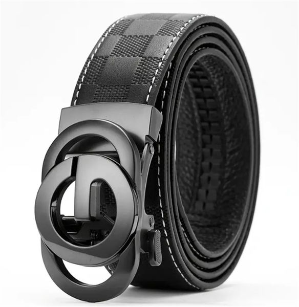 men's fashion accessory belt, with leather chessboard design and adjustable metal automatic buckle, Silver
men's fashion accessory belt, with leather chessboard design and adjustable metal automatic buckle, Silver