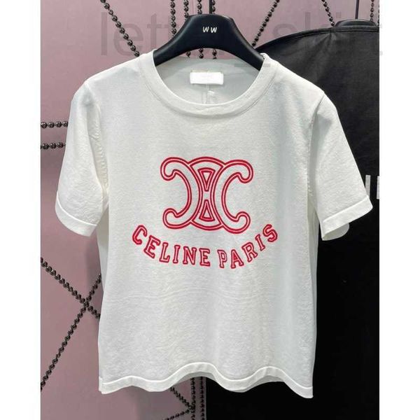 women's t-shirt designer ce23ss summer new print letter pattern knitted round neck short sleeve contrast simple knit d25m, White
women's t-shirt designer ce23ss summer new print letter pattern knitted round neck short sleeve contrast simple knit d25m, White