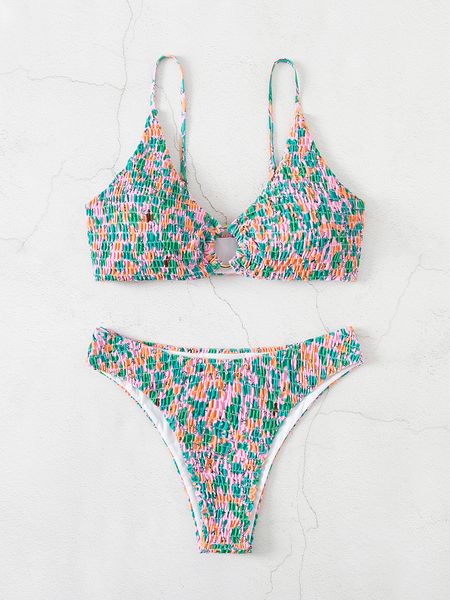 women's swimwear bikini 2023 floral pleated swimsuit women s set bathing suit beach female push up metal ring decor 230411, White;black
women's swimwear bikini 2023 floral pleated swimsuit women s set bathing suit beach female push up metal ring decor 230411, White;black