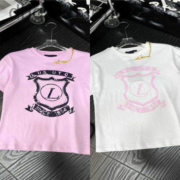women's t-shirt designer womens short sleeves cotton shirts classic soft blouse letter print crew neck runway shirts with metal chain h, White
women's t-shirt designer womens short sleeves cotton shirts classic soft blouse letter print crew neck runway shirts with metal chain h, White