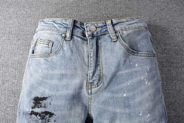 street leisure light amirly pants cool stylish men's ripped brand jeans diamond holes high designer fashion patch elastic slim leggings, Blue
street leisure light amirly pants cool stylish men's ripped brand jeans diamond holes high designer fashion patch elastic slim leggings, Blue