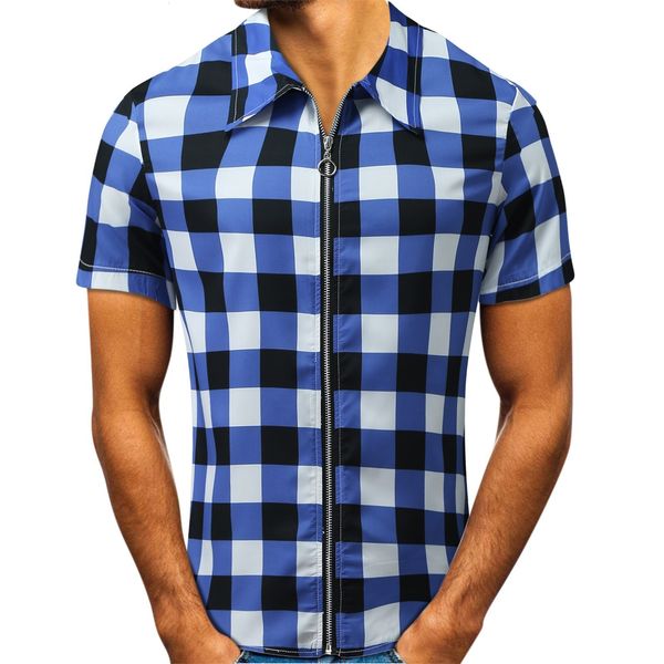 men's casual shirts men's plain shirt summer collar short sleeved men's t-shirt casual men's zippered cardigan slim fitt, White;black
men's casual shirts men's plain shirt summer collar short sleeved men's t-shirt casual men's zippered cardigan slim fitt, White;black
