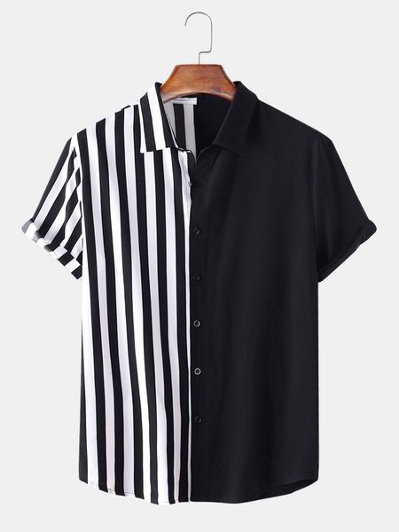 men's casual shirts charmkpr handsome men's patch work stripe fashionable casual fit comfortable contrast color laepl button shirt, White;black
men's casual shirts charmkpr handsome men's patch work stripe fashionable casual fit comfortable contrast color laepl button shirt, White;black