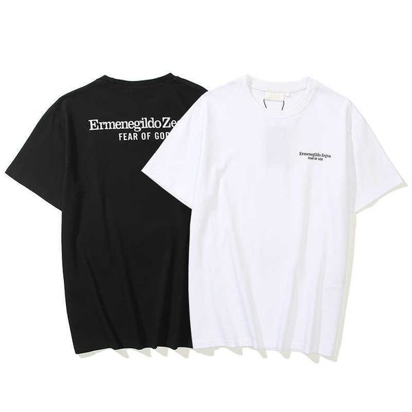handsome loose fitting short sleeve t-shirt flocked fog high version double thread essentials, White
handsome loose fitting short sleeve t-shirt flocked fog high version double thread essentials, White