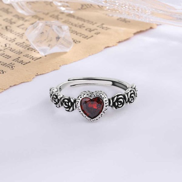 band rings 925 sterling silver rings for women men red heart simple trendy retro adjustable anillos party gifts fine accessories aa230412
band rings 925 sterling silver rings for women men red heart simple trendy retro adjustable anillos party gifts fine accessories aa230412
