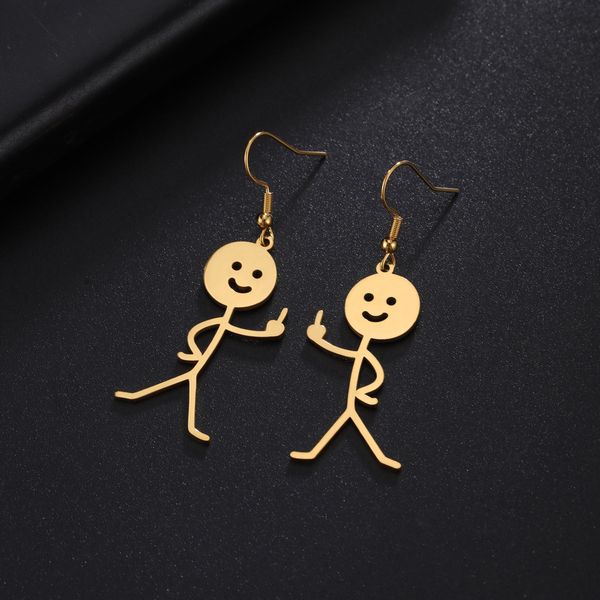 catoon spoof middle finger guy earrings parody humanoid figure stainless steel earring loop charm jewelry gifts for friends, Golden
catoon spoof middle finger guy earrings parody humanoid figure stainless steel earring loop charm jewelry gifts for friends, Golden