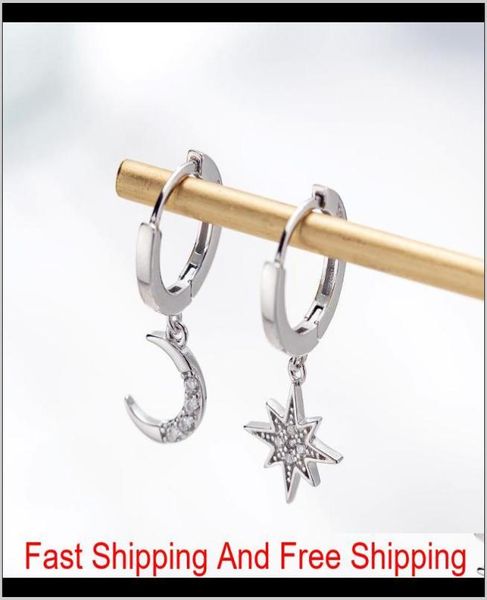 star moon asymmetrical 925 sterling silver cubic zirconia hoop earrings for women fashion cz circle ear ring earings jewelry1289828, Golden;silver
star moon asymmetrical 925 sterling silver cubic zirconia hoop earrings for women fashion cz circle ear ring earings jewelry1289828, Golden;silver