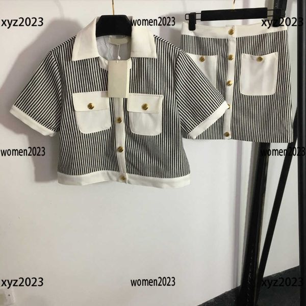 womens designer skirt set summer dress suits two piece dress double pocket short sleeved short striped shirt and skirt ing, White
womens designer skirt set summer dress suits two piece dress double pocket short sleeved short striped shirt and skirt ing, White