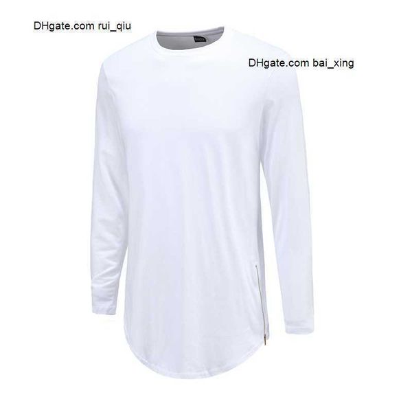 t men trends shirts super longline long sleeve tshirt hip hop arc with curve hem side zip tee, White;black
t men trends shirts super longline long sleeve tshirt hip hop arc with curve hem side zip tee, White;black